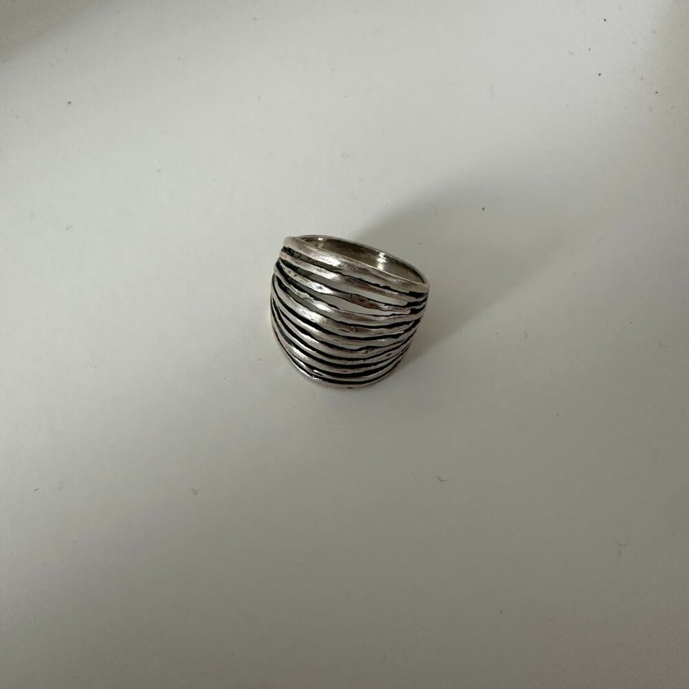 Sterling Silver Stack Ring - Size 8 - image 1